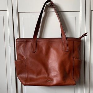 Fossil Leather Tote